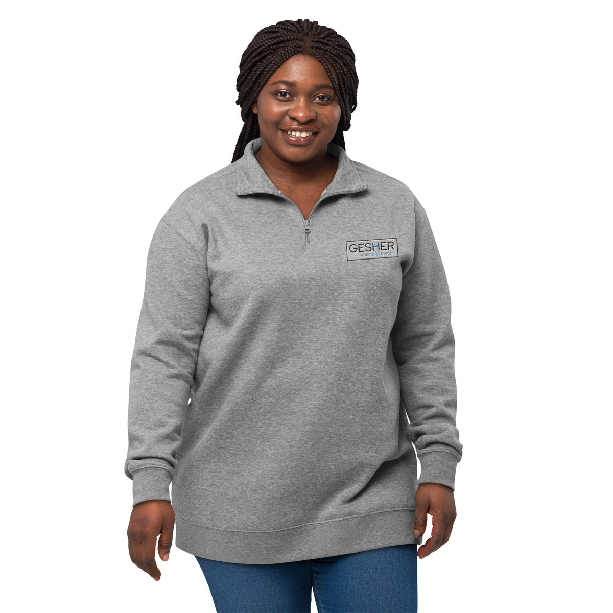 Gesher Unisex Fleece Pullover, 1/4 Zip | Embroidered Logo