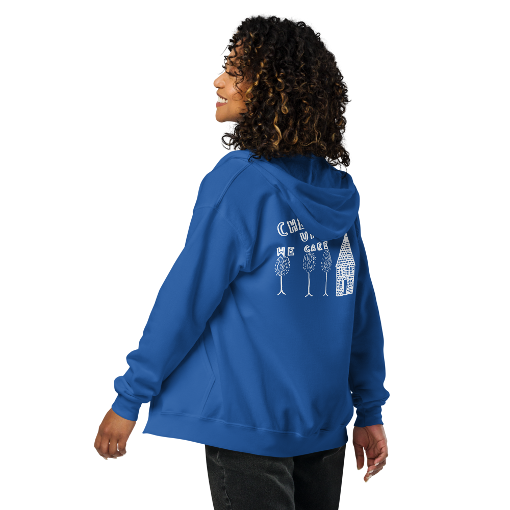 (dark colors) 2024 Gesher Cares Campaign Unisex Heavy-Weight Zip Hoodie | Kenneth Rosenthal Design